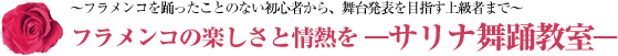 ～フラメンコを踊ったことのない初心者から、舞台発表を目指す上級者まで～フラメンコの楽しさと情熱を ―サリナ舞踊教室―